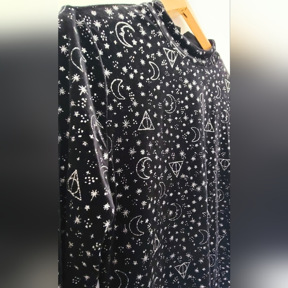 SHEIN Black Glitter Body suit | Harry Potter Inspired Bodysuit | Deathly Hallows - Picture 5 of 7